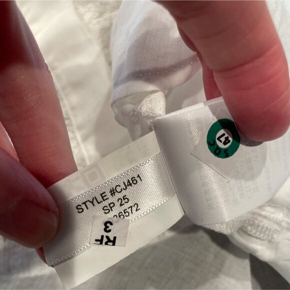 NWT J.Crew Sz M Lace-Trim Cinched-Waist Top White Cotton Voile Long Sleeve CJ461 - Picture 12 of 12